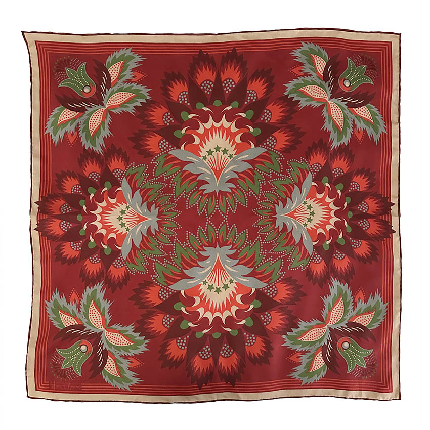 Wildflora Silk Scarf - SCARLET 65cm