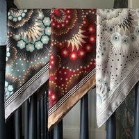 Snow Petal Silk Scarf - GARNET 65cm