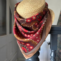 Snow Petal Silk Scarf - GARNET 65cm