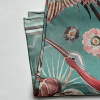 Bird Of Paradise Silk Scarf - TEAL 65cm