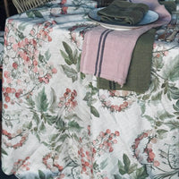 "Tomato Vine" Linen Tablecoth - CREAM