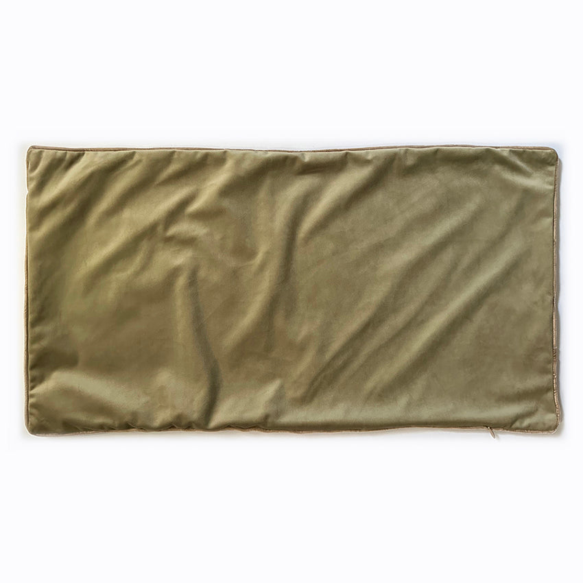 "Tomato Vine"  linen cushion cover with velvet back - CREAM