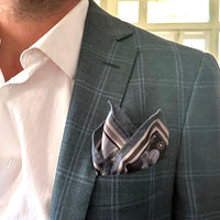 Morning Flowers Silk Neckerchief / Pocket Square BLACK - 45cm