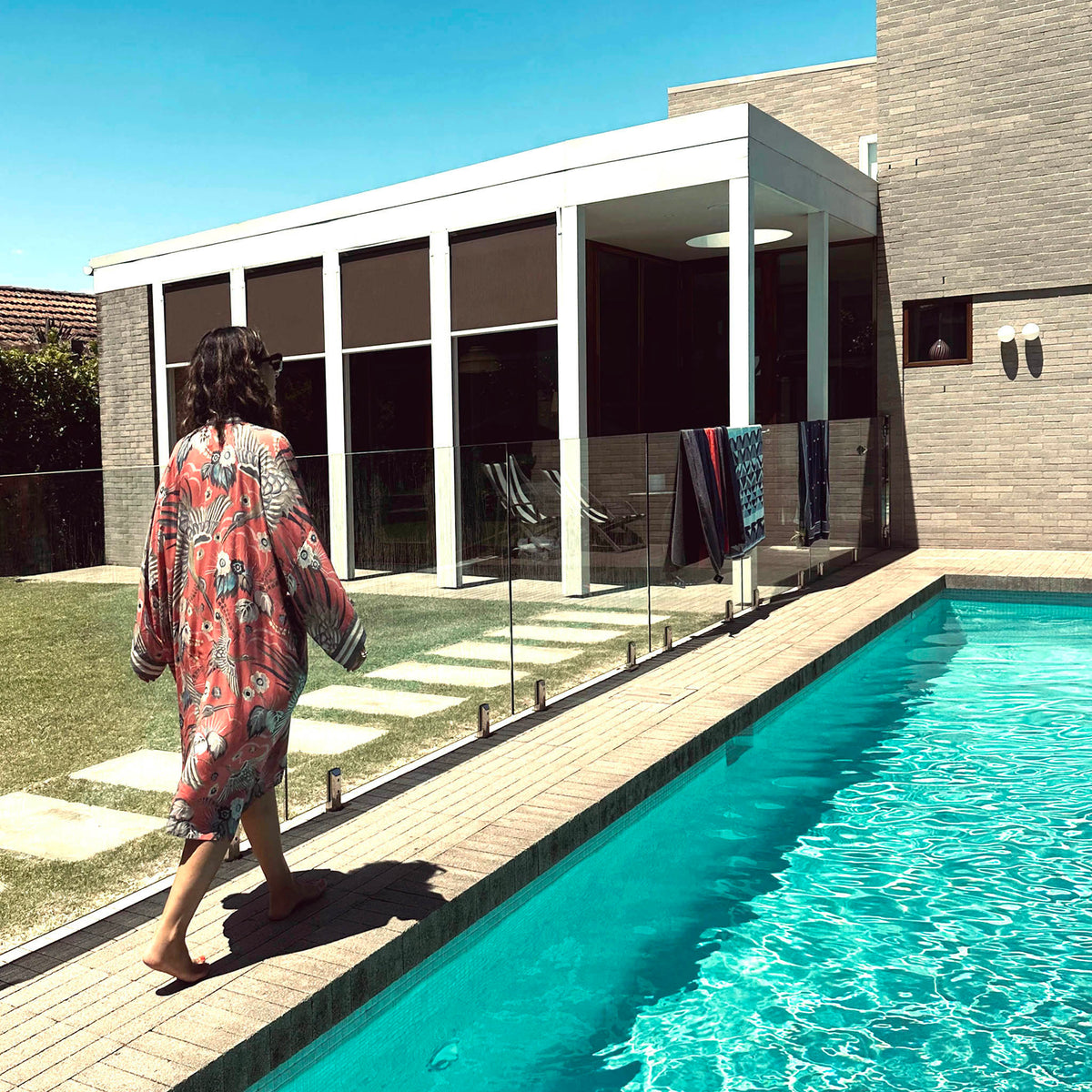 Bird of Paradise Kimono - Papaya