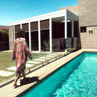 Bird of Paradise Kimono - Papaya