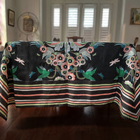 "Hummingbird Garden" Linen Tablecloth - MEADOW