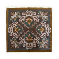 Wildflora Silk Scarf - COFFEE 43cm