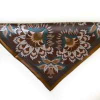 Wildflora Silk Scarf - COFFEE 43cm