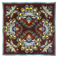 Wildflora Silk Scarf - ESPRESSO 65cm