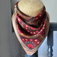 Snow Petal Silk Scarf - GARNET 65cm
