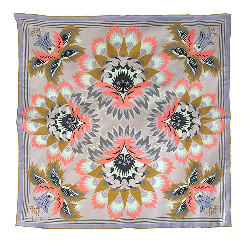 Wildflora Silk Scarf - LILAC 65cm
