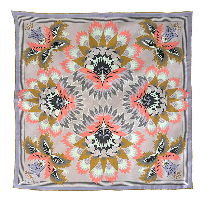 Wildflora Silk Scarf - LILAC 65cm