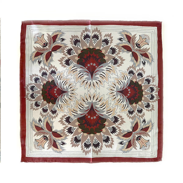 Wildflora Silk Scarf - MERLOT 43cm