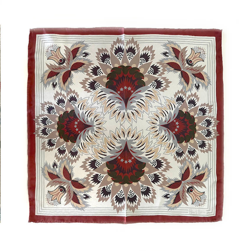 Wildflora Silk Scarf - MERLOT 43cm