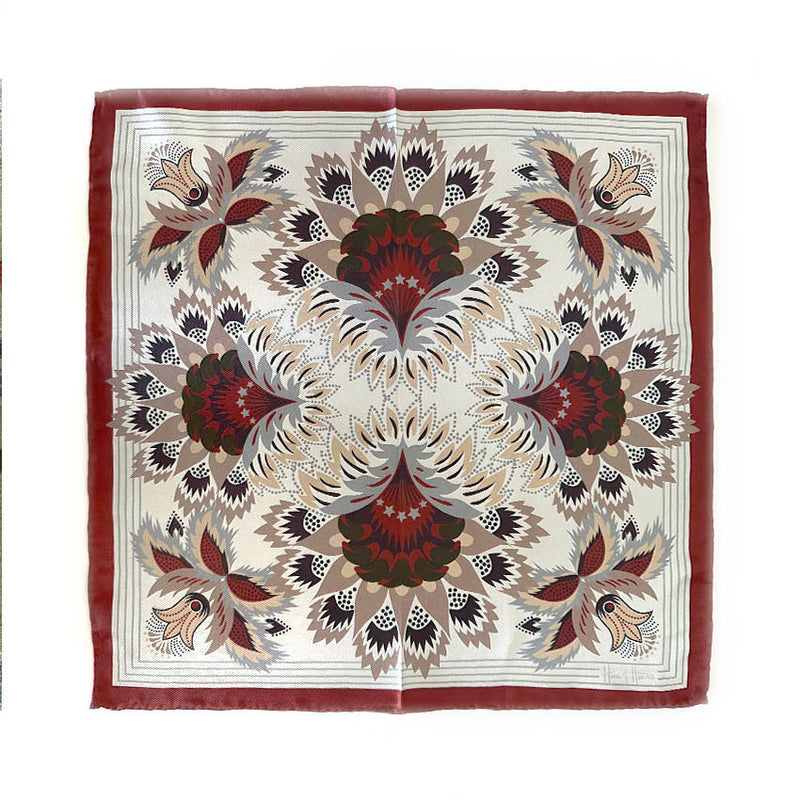 Wildflora Silk Scarf - MERLOT 43cm