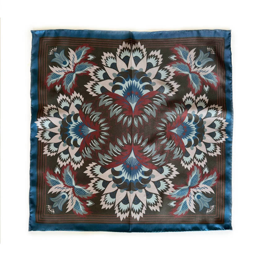 Wildflora Silk Scarf - MIDNIGHT 43cm