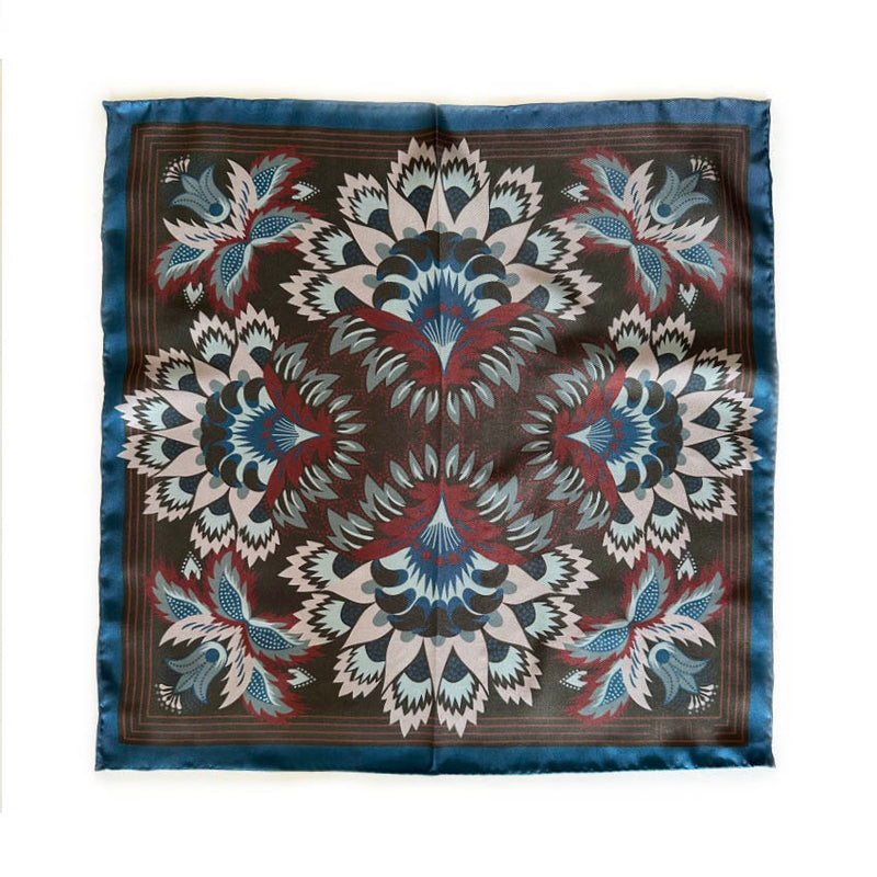 Wildflora Silk Scarf - MIDNIGHT 43cm