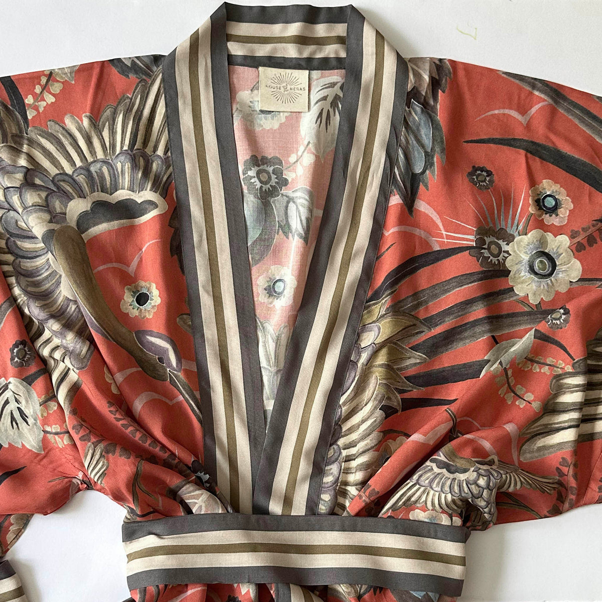Bird of Paradise Kimono - Papaya