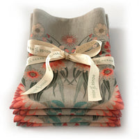 "Gumnut Paradise"  Linen Napkins  -  Wheat  -  SET OF 4
