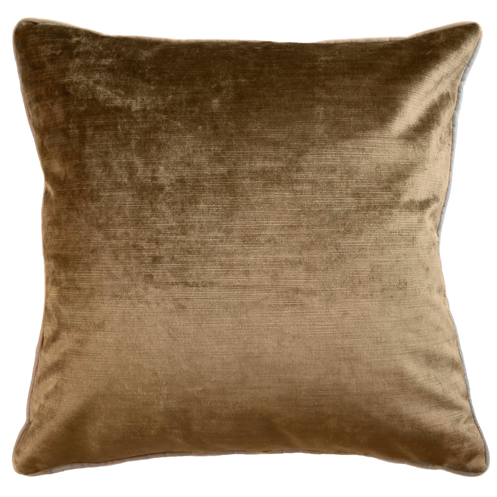 "Bush Bouquet" Linen/Velvet Cushion Cover - Gold