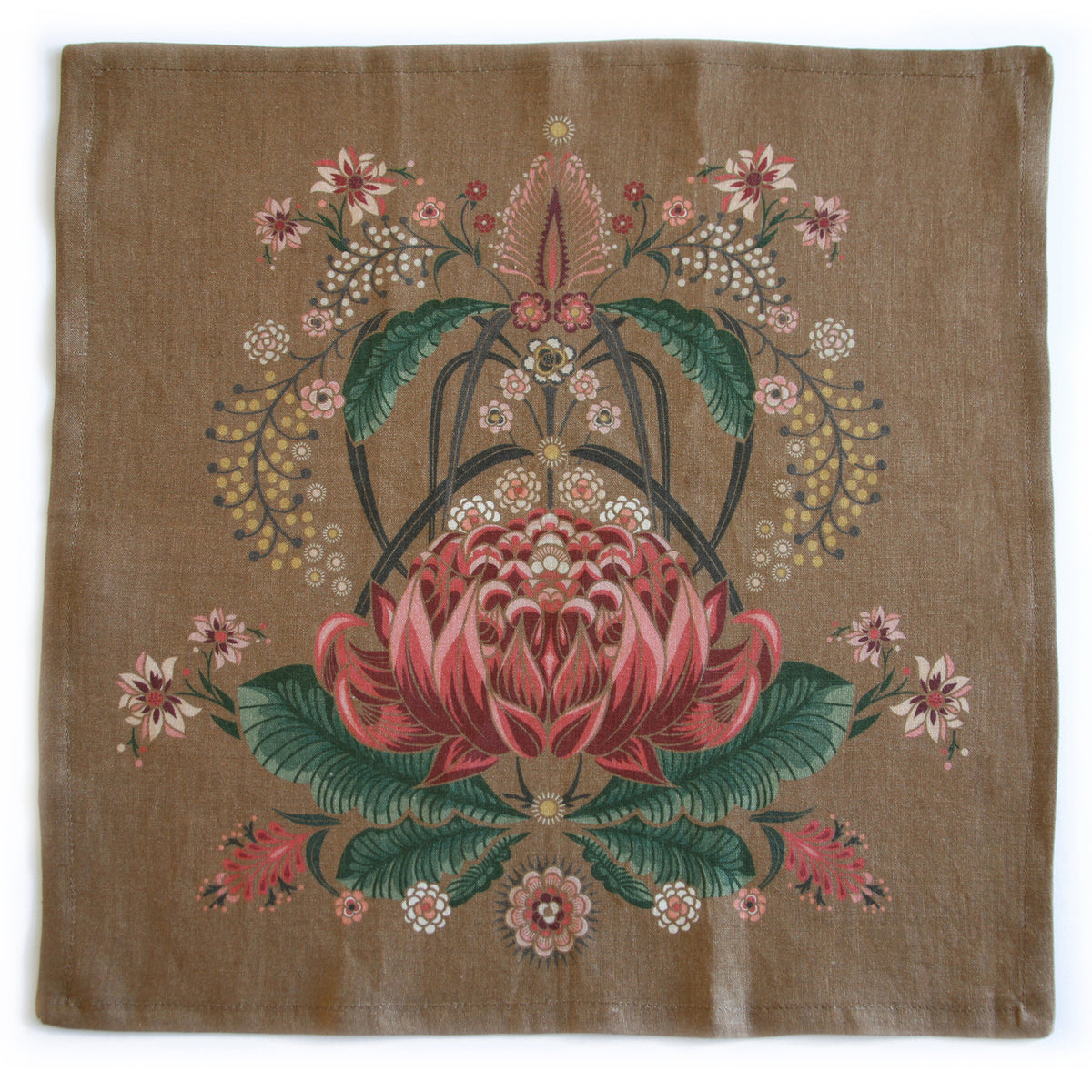 "Bush Bouquet" Linen Napkins - Gold - SET OF 4