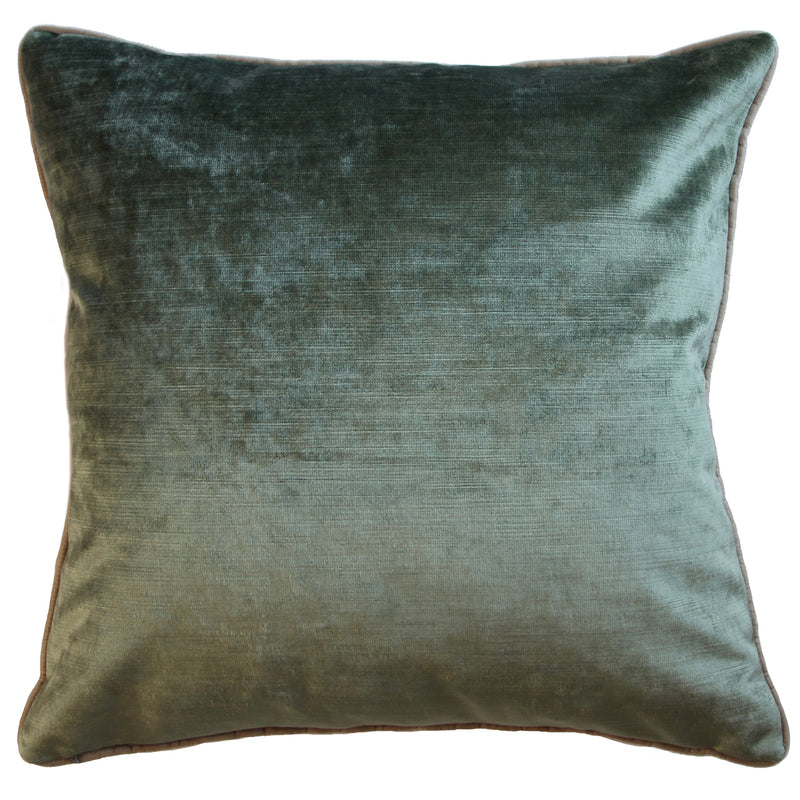 "Bush Bouquet" Linen/Velvet Cushion Cover - Teal