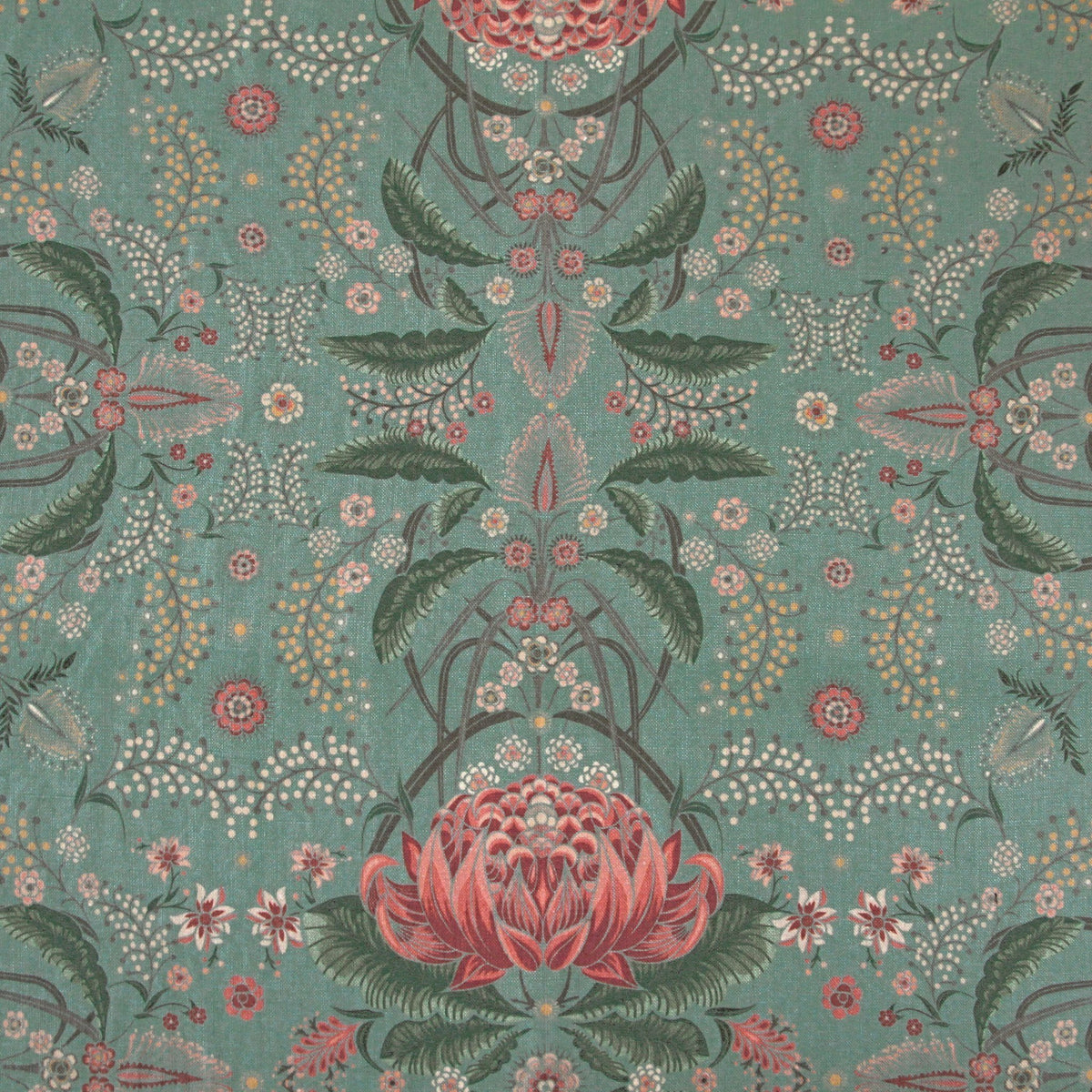 "Bush Bouquet" Linen Tablecloth - Teal