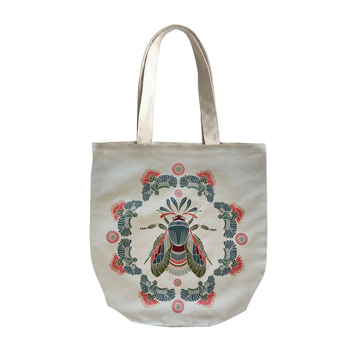 "Bees Knees" Belgian Linen Shopping Bag - CREAM