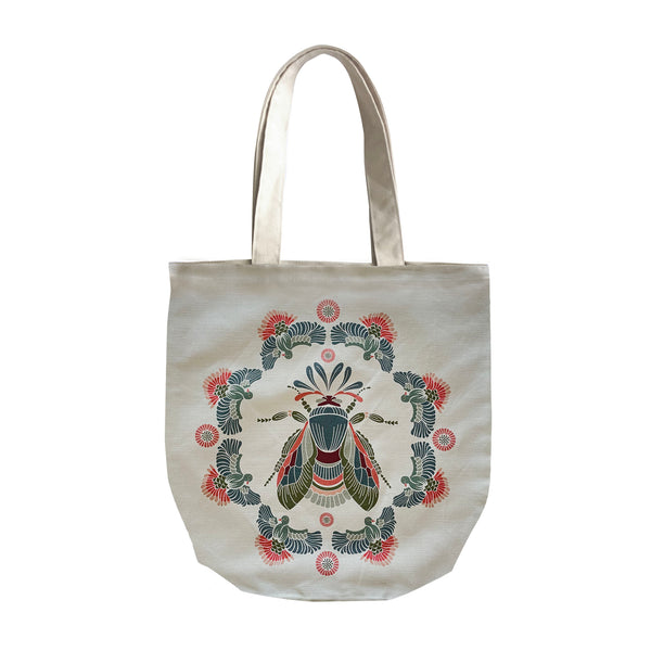 "Bees Knees" Belgian Linen Shopping Bag - CREAM