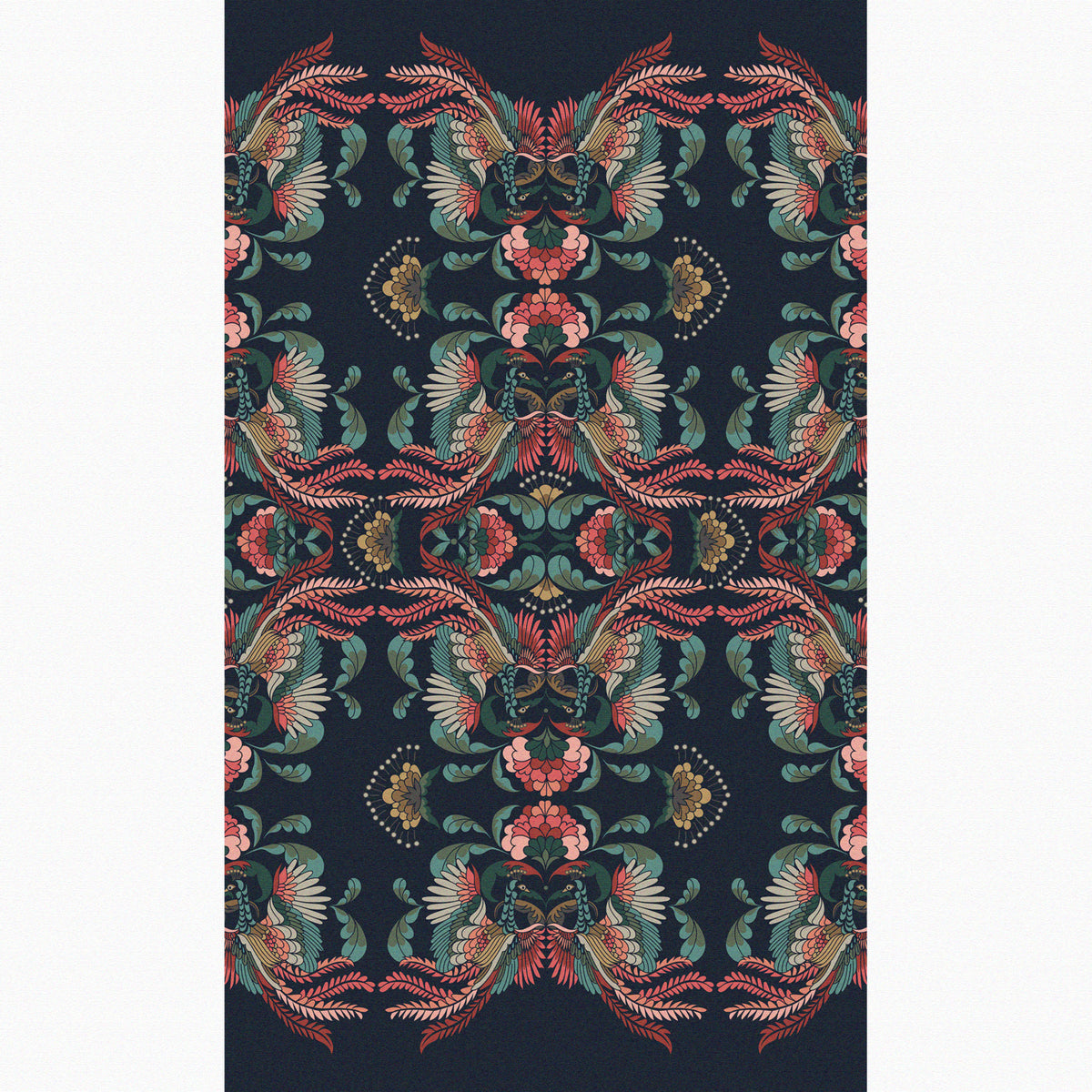 "Golden Peacock" Linen Tablecloth