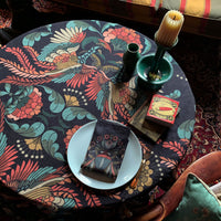 "Golden Peacock" Linen Tablecloth