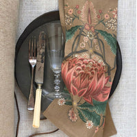 "Bush Bouquet" Linen Napkins - Gold - SET OF 4
