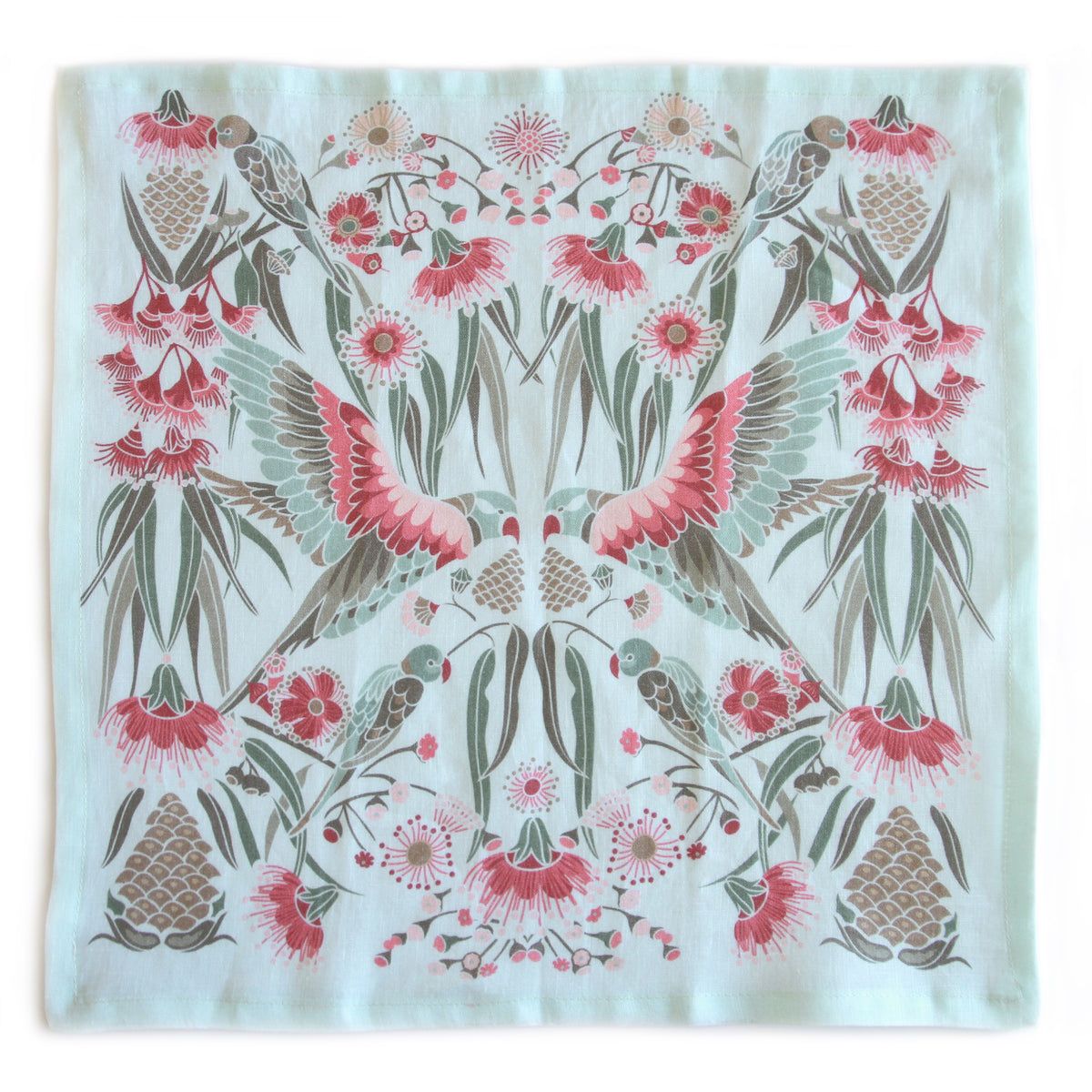 "Gumnut Paradise" Linen Napkins - Sky Blue - SET OF 4