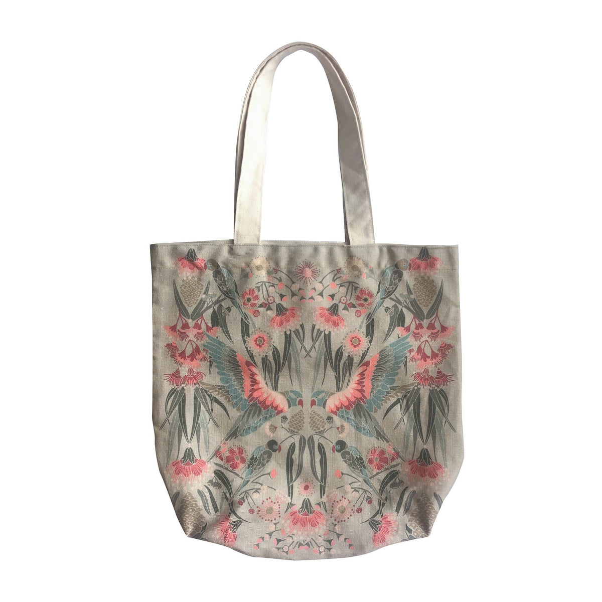 "Gumnut Paradise" Belgian Linen Shopping Bag - Wheat