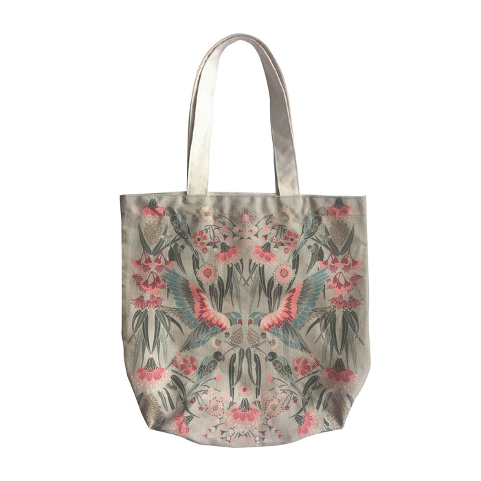 "Gumnut Paradise" Belgian Linen Shopping Bag - Wheat