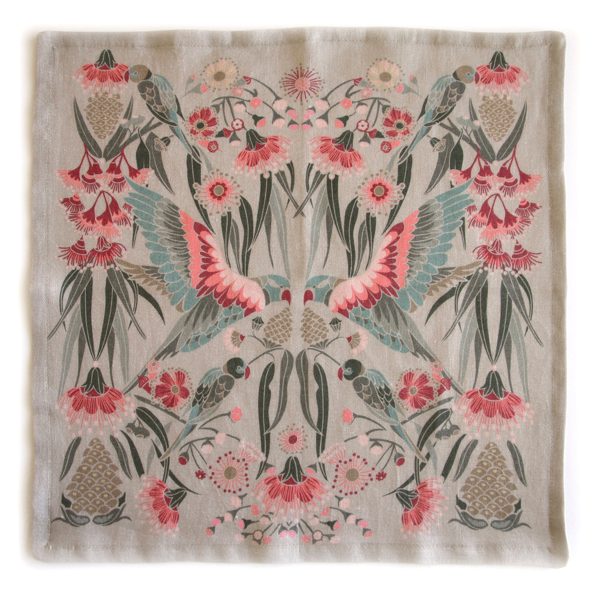 "Gumnut Paradise"  Linen Napkins  -  Wheat  -  SET OF 4