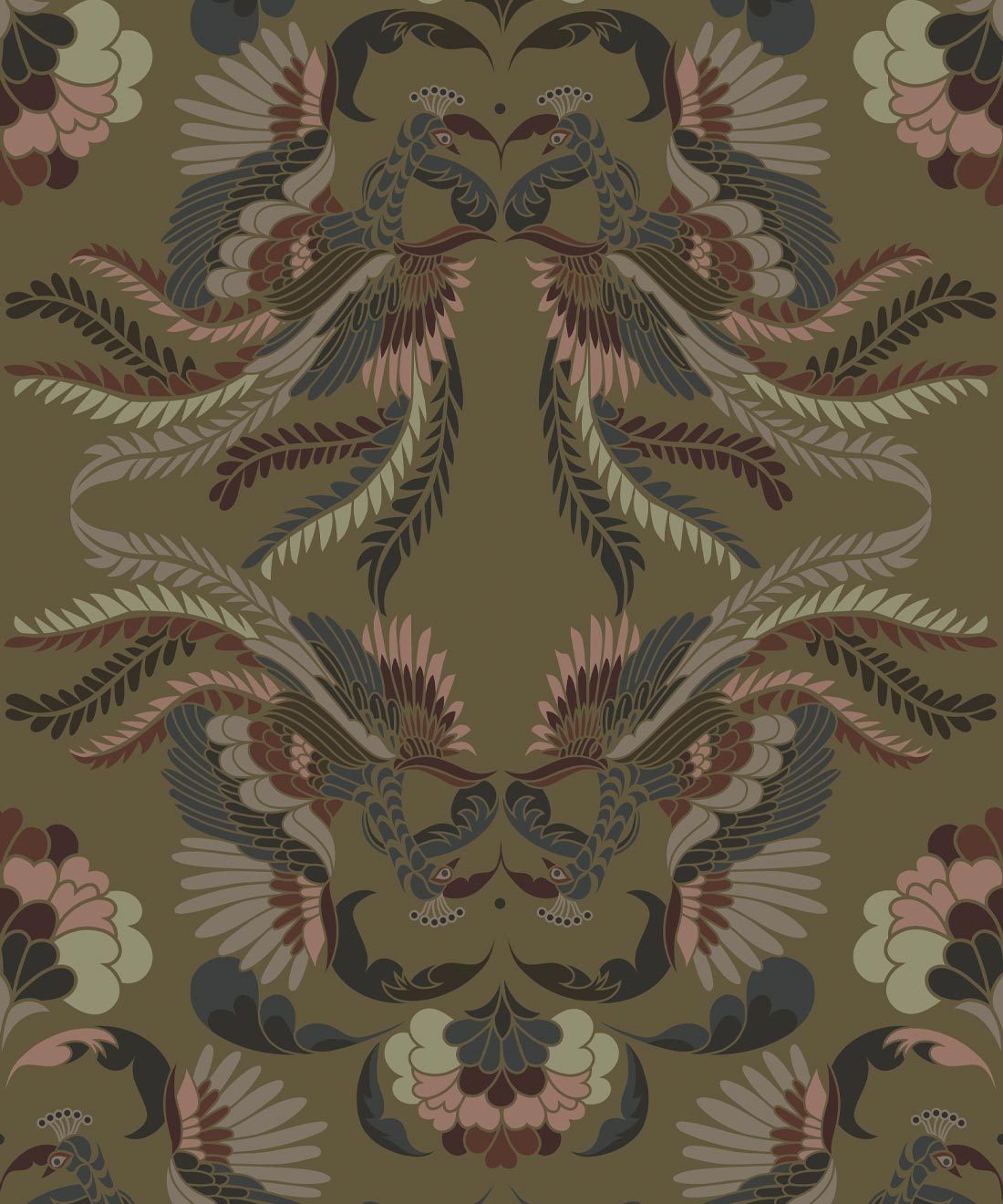 Prancing Peacocks Wallpaper