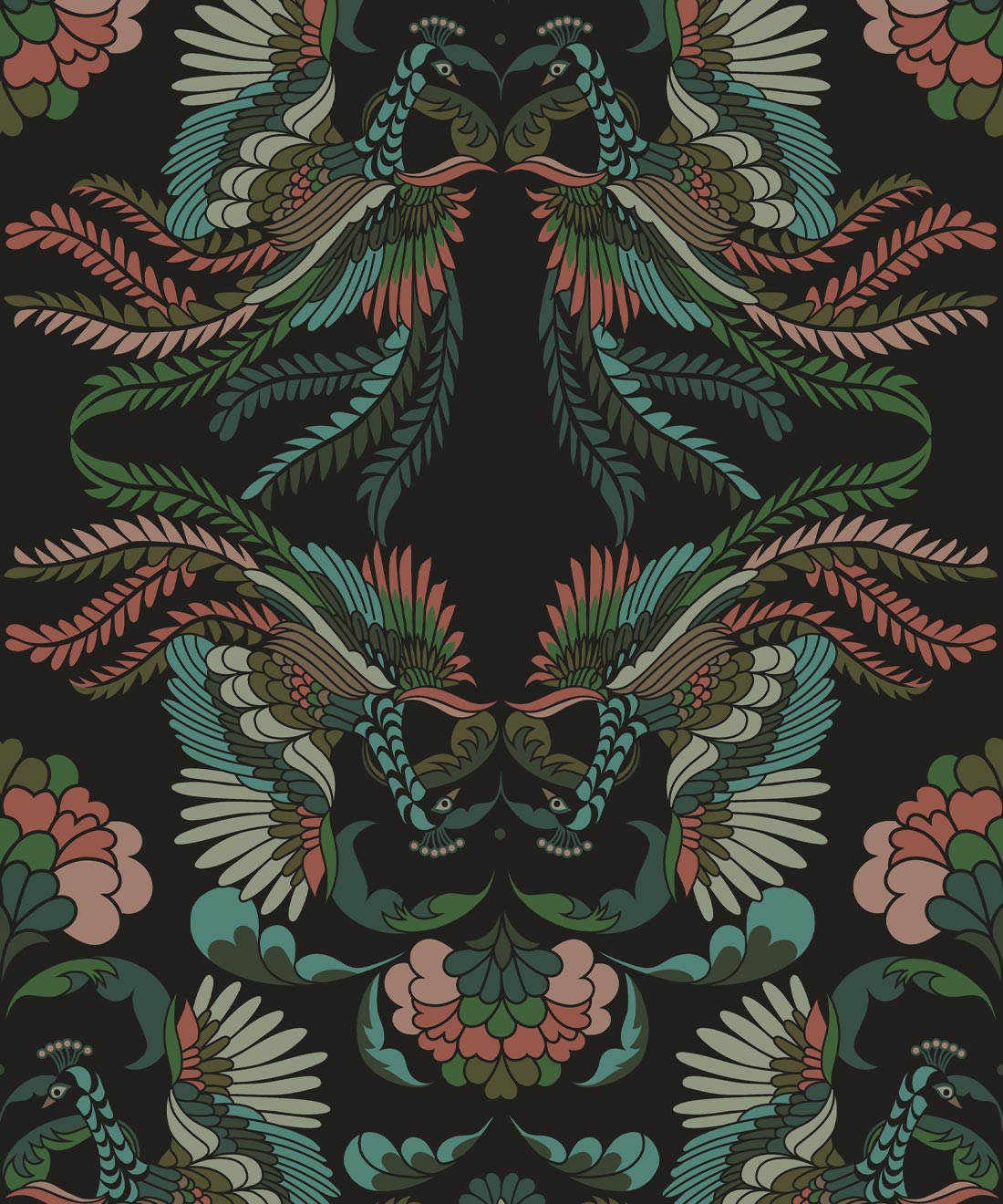 Prancing Peacocks Wallpaper