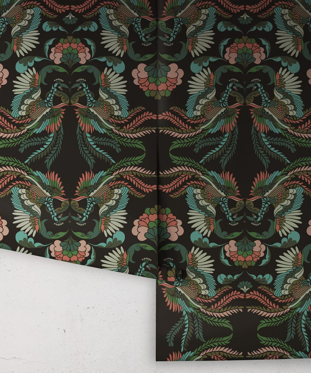 Prancing Peacocks Wallpaper