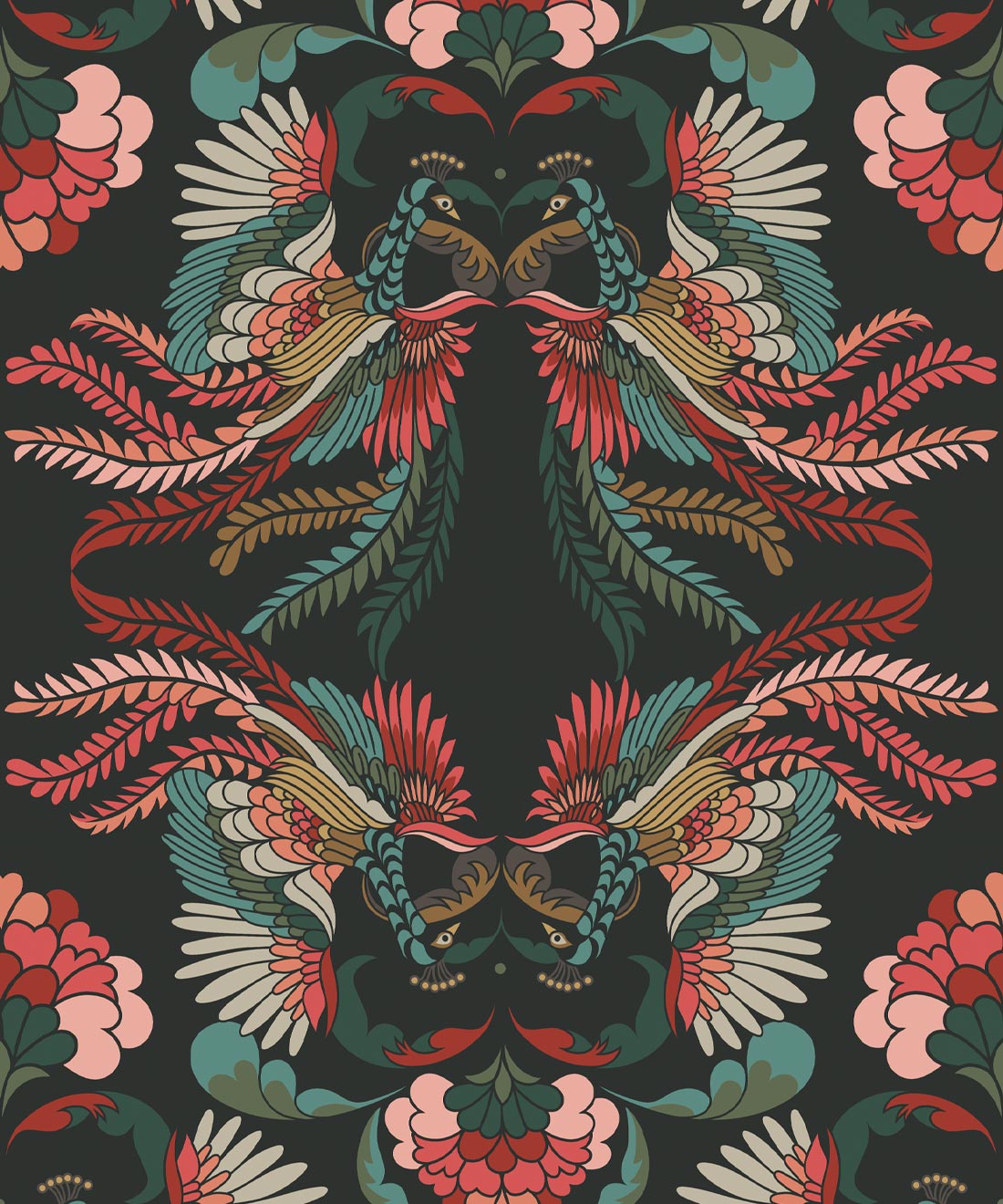 Prancing Peacocks Wallpaper
