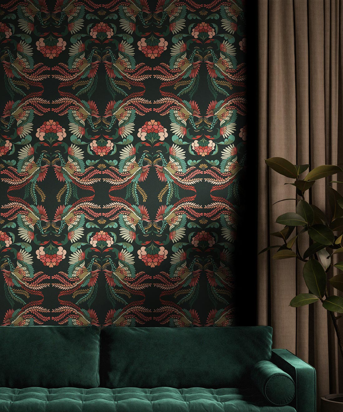 Prancing Peacocks Wallpaper