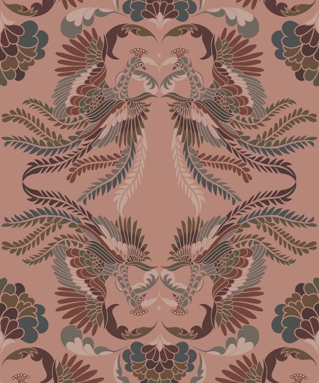 Prancing Peacocks Wallpaper