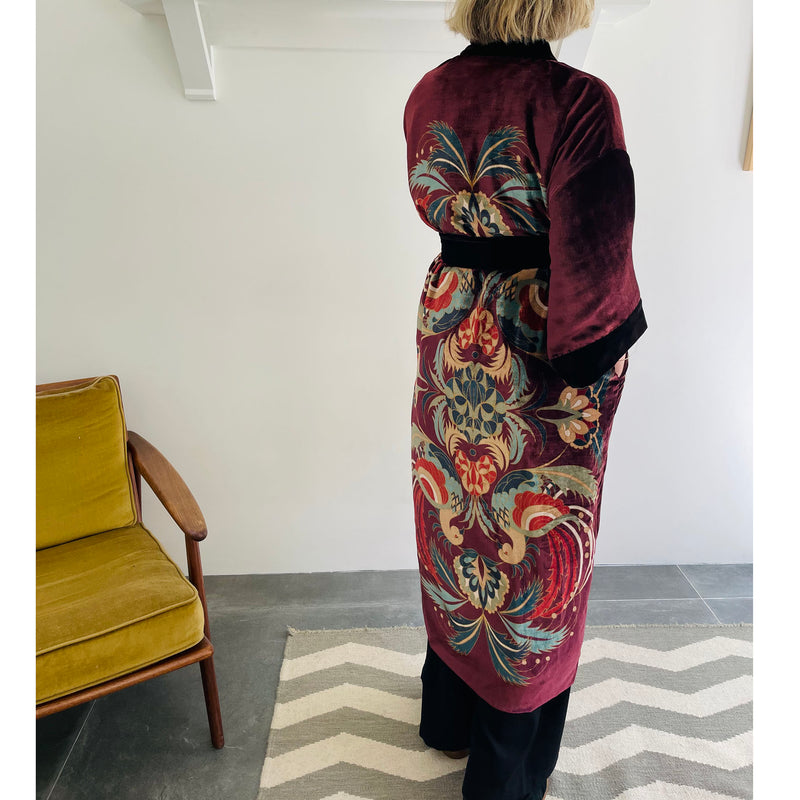 VELVET KIMONO- The Bird of Pine
