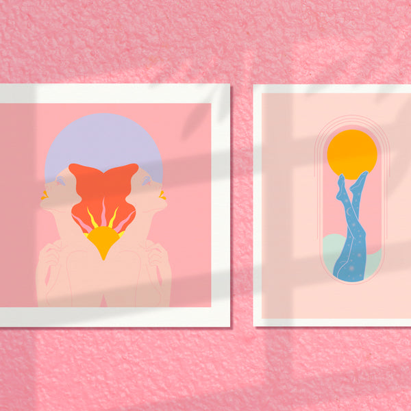 ART PRINT - SUN + MOON SERIES - Selini & Helios by Seek Love Keep