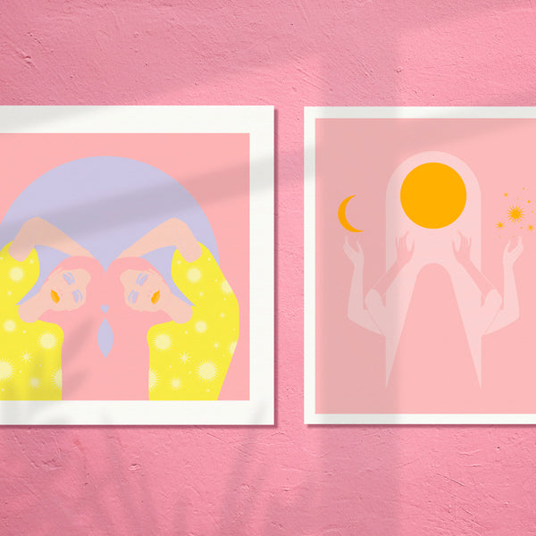 ART PRINT - SUN + MOON SERIES - Gemini Moon by Seek Love Keep