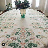 "Wattle Delight" Linen Tablecloth - Silver