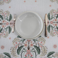 "Wattle Delight" Linen Tablecloth - Silver