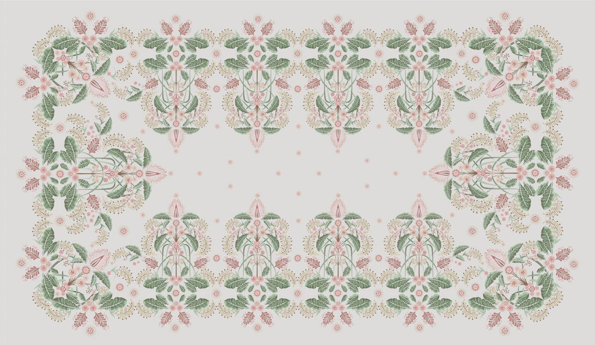 "Wattle Delight" Linen Tablecloth - Silver