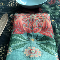 "Bush Bouquet" Linen Napkins - Teal - SET OF 4