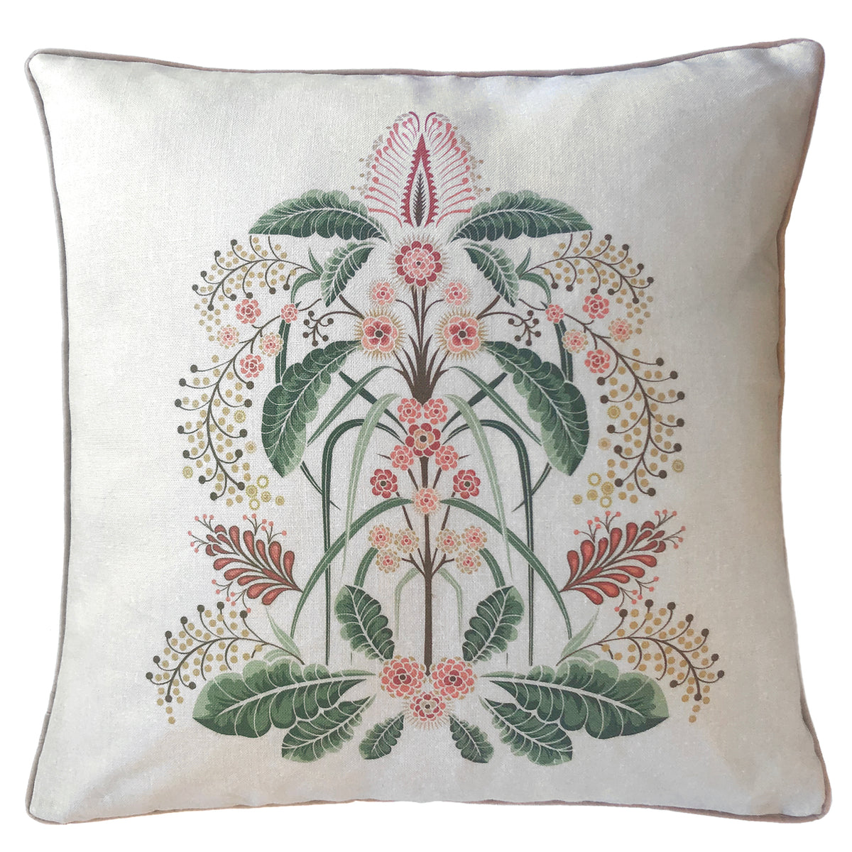 "Wattle Delight" Linen 50cm Cushion Cover - Silver